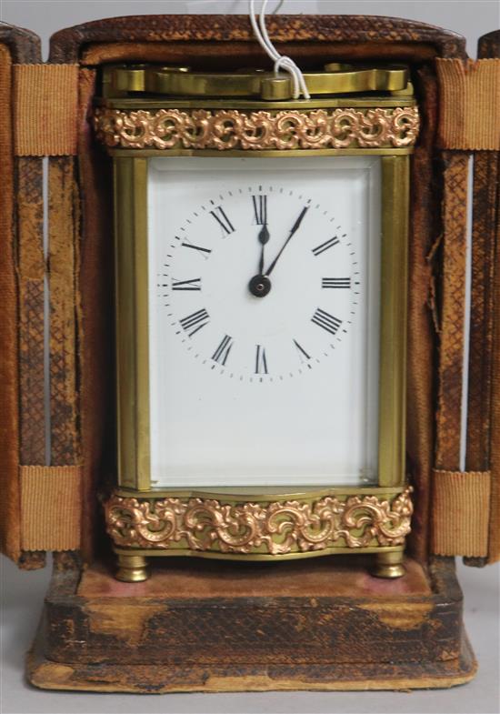 A cased carriage timepiece